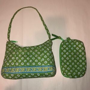 Vera Bradley "Apple Green" Purse and makeup bag
